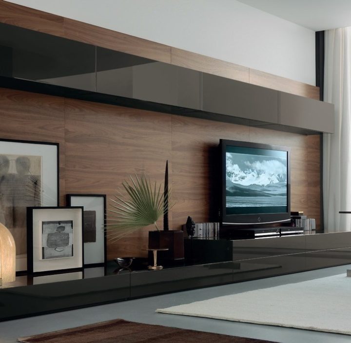 Stylish TV wall in the living room